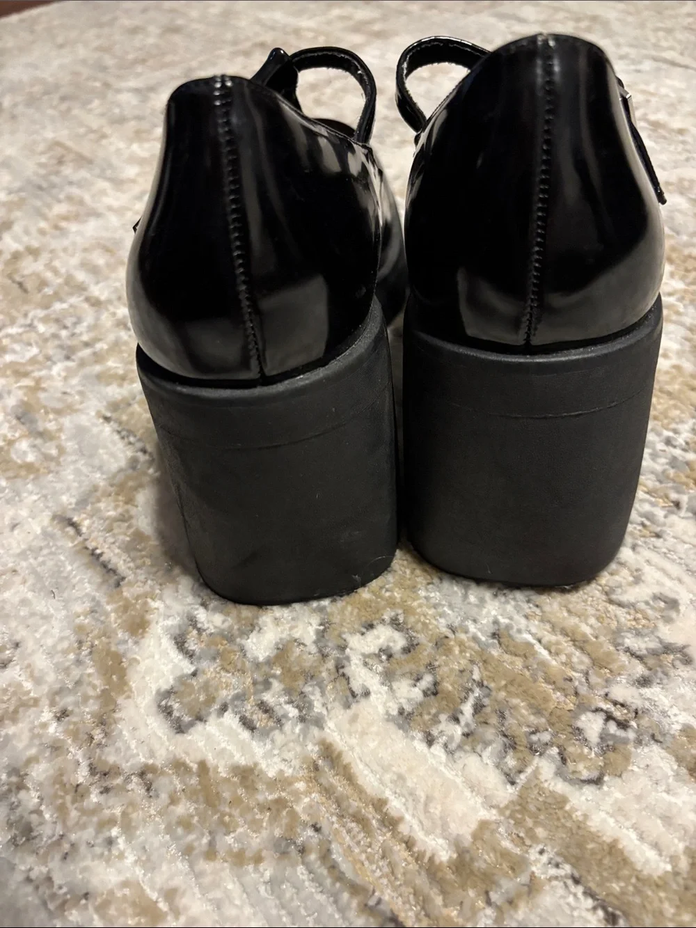 Madden Girl Black Patent T-Strap Platform Mary Janes
